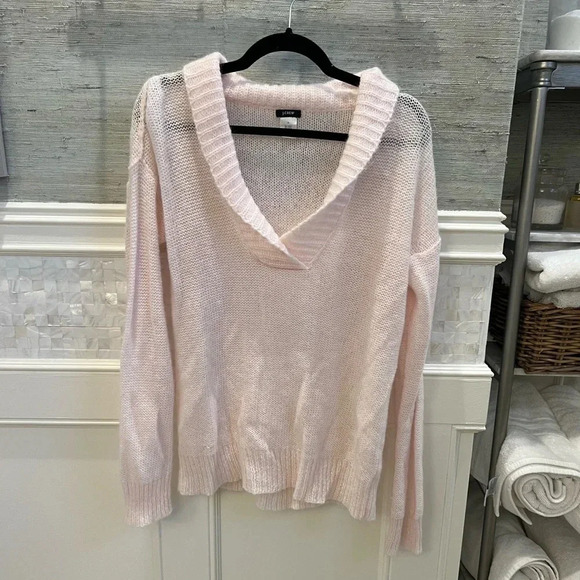 J. Crew dolce shawl collar popover light pink medium mohair wool blend - Picture 4 of 10
